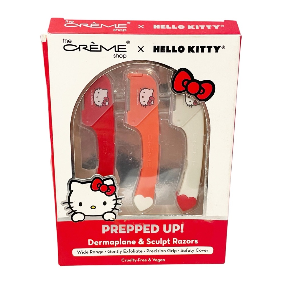 The Crème Shop Hello Kitty Prepped Up! Red Dermaplane & Sculpt Razors NEW